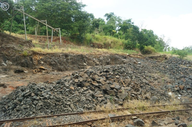 Blick in den Teil der Mine mit aktuellem Abbaubetrieb